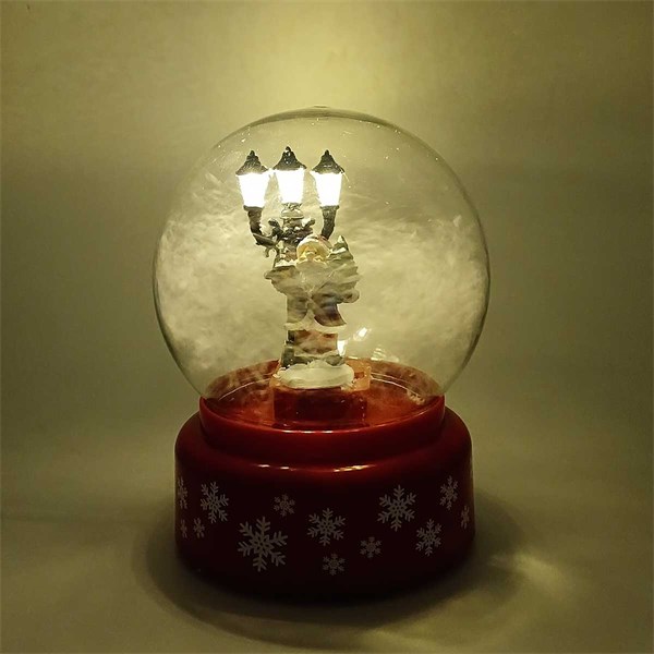 Globo Natalino Papai Noel C/ LED e Som 18cm