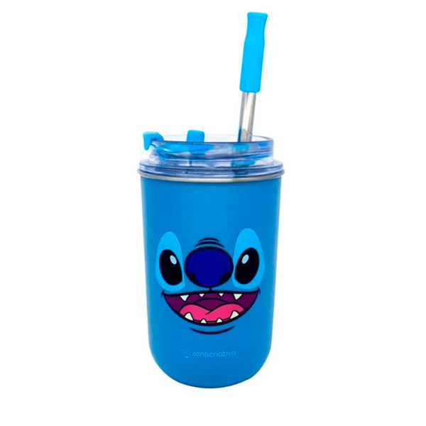 Copo Neo Com Canudo Stitch