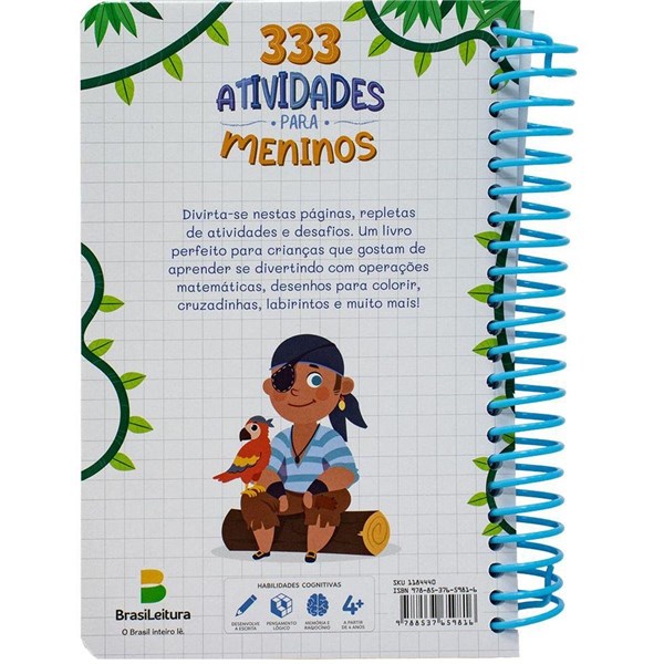 Livro Infantil Colorir 333 Atividades Esp.Menino 168 Páginas - Todolivro