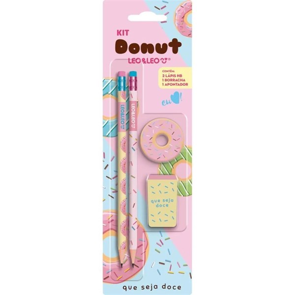 Kit Escolar Donut  Hb c/04 Pecas - Leonora