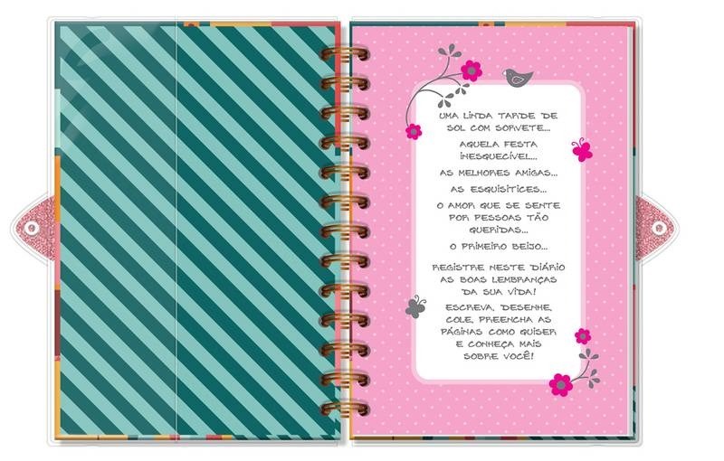 Diário com Chave Fina Ideia Arco-Íris 11,8×17,5cm 84 folhas capa protetora - Black Friday