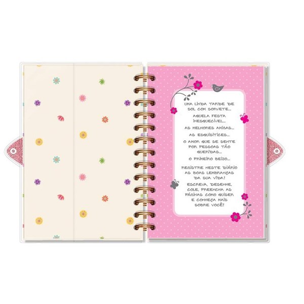 Diário com Chave Fina Ideia Flores para Você 11,8×17,5cm 84 folhas capa protetora - Black Friday