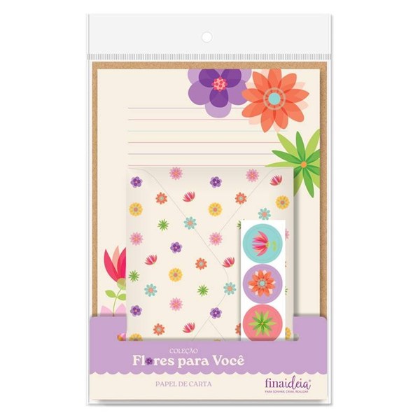 Papel De Carta - 4 unid. Flores para voce