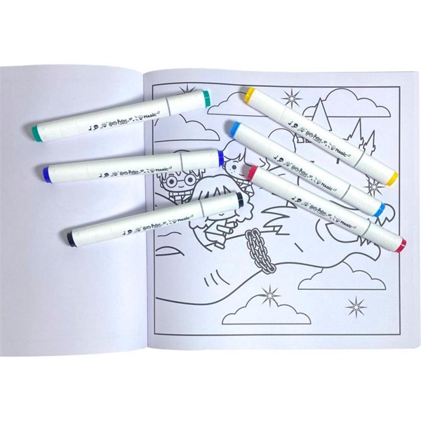 Livro de Colorir Harry Potter Cute com 6 canetinhas - Magic Kids