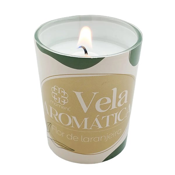 Kit de Vela Aromática Flor de Laranjeira Perfumada 2 Peças em Vidro - Moment