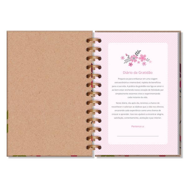 Diário da Gratidão Floral Kraft