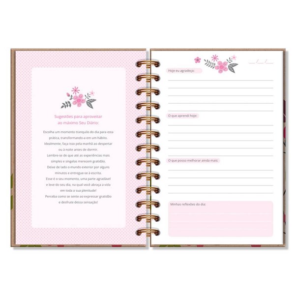 Diário da Gratidão Floral Kraft