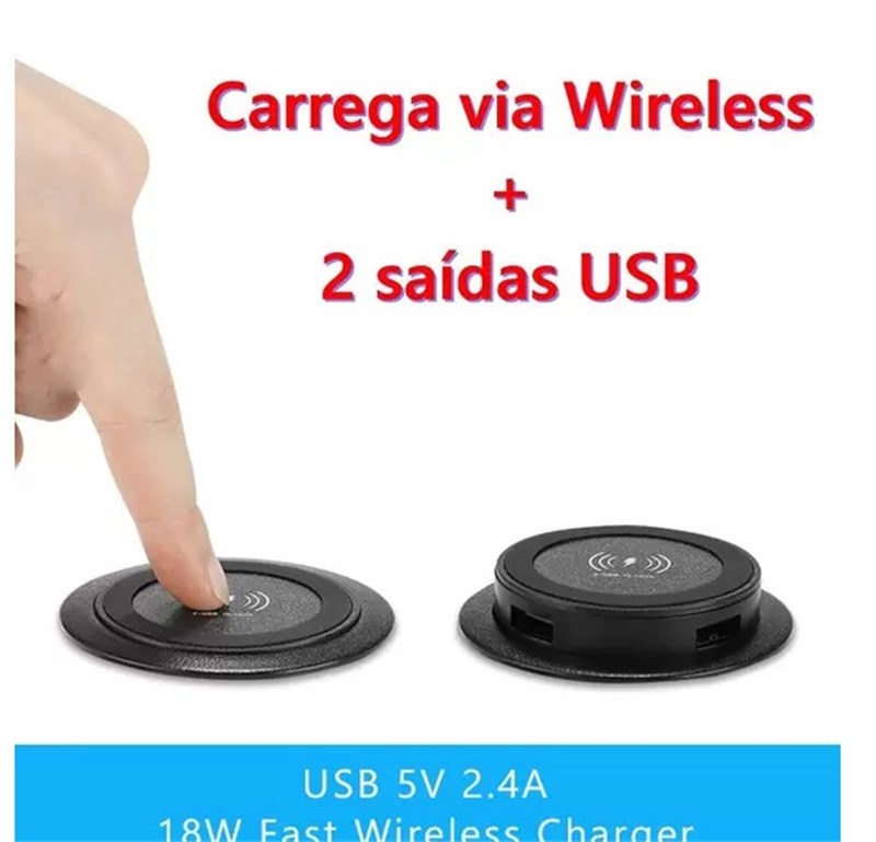 CARREGADOR POR INDUÇÃO PARA FUNDO DE BANCADA
