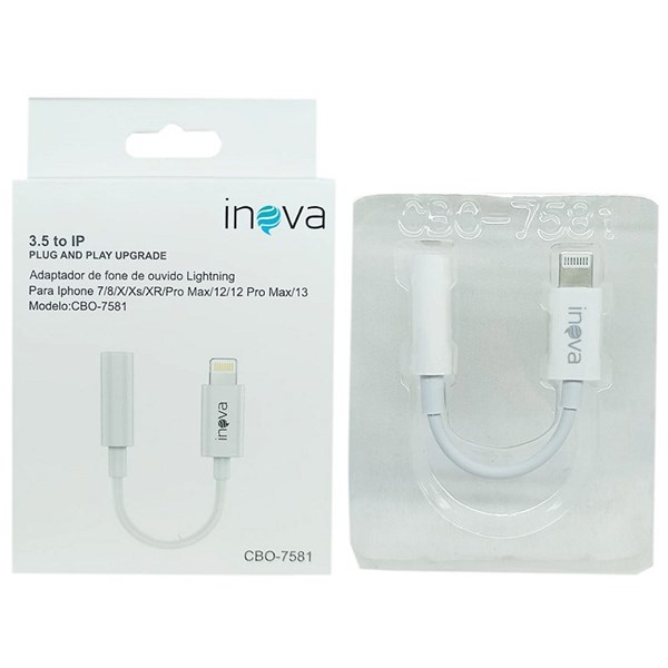 ADAPTADOR DE FONE IPHONE/LIGHTNING INOVA CBO-7582
