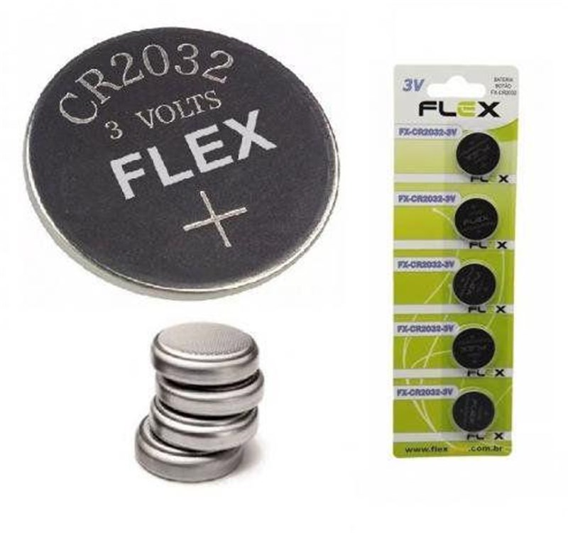 PILHA BATERIA BOTAO FLEX CR 2032 3V BLISTER C/5 UN