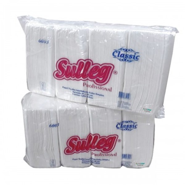 PAPEL TOALHA INTERFOLHADO 2 DB(20X21CM) (1000FOLHAS) - 100%CELULOSE CLASSIC (6003)
