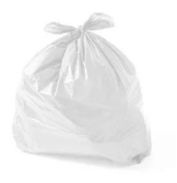 SACO DE LIXO 40 L - BRANCO (53x55CM C/ 100 UN)