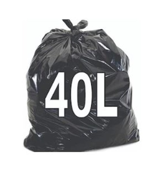 SACO DE LIXO 40 L - PRETO (53X55 C/ 100 UN)