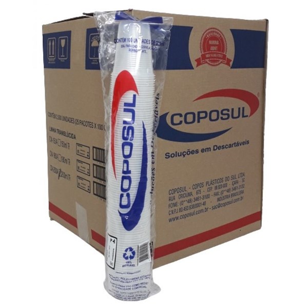 COPO DESCARTAVEL  50 ML BRANCO - (TIRAS C/ 100) COPOMAIS