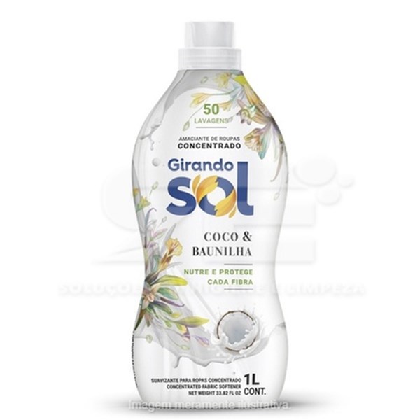AMACIANTE GIRANDO SOL CONC. 1L COCO E BAUNILHA