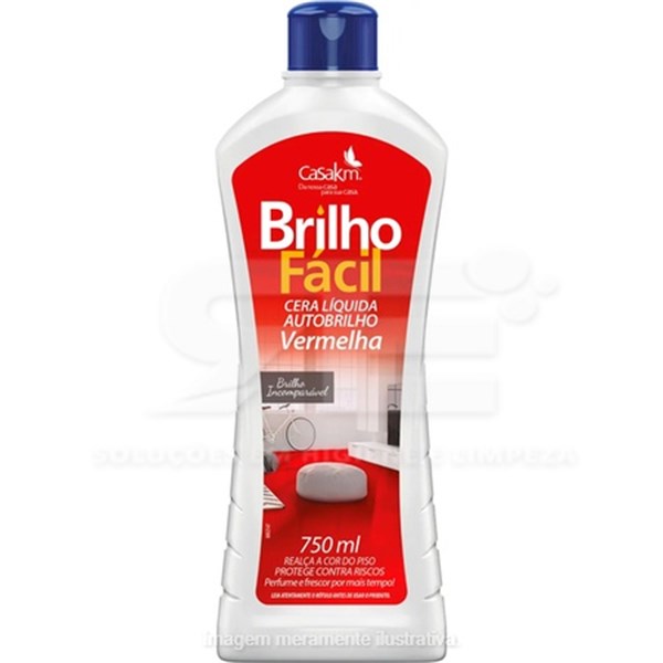 CERA LIQ. BRILHO FACIL 750ML VERMELHA