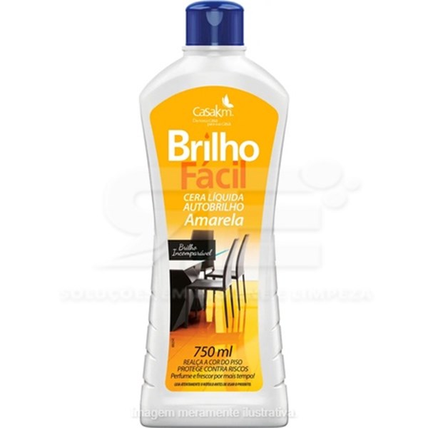 CERA LIQ. BRILHO FACIL 750ML AMARELA