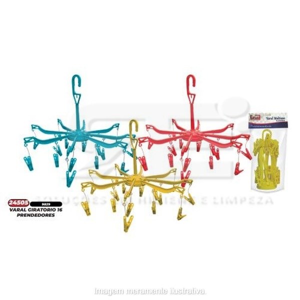 VARAL PLASTICO 16 PRENDEDORES CATUAI