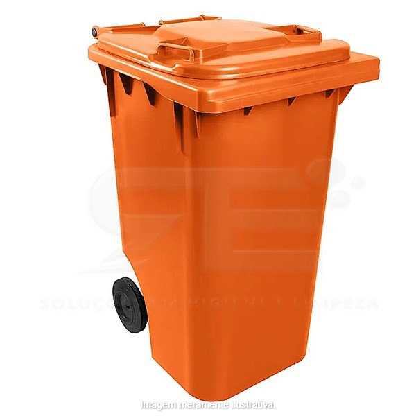 COLETORA P/ LIXO 240L BRALIMPIA LARANJA