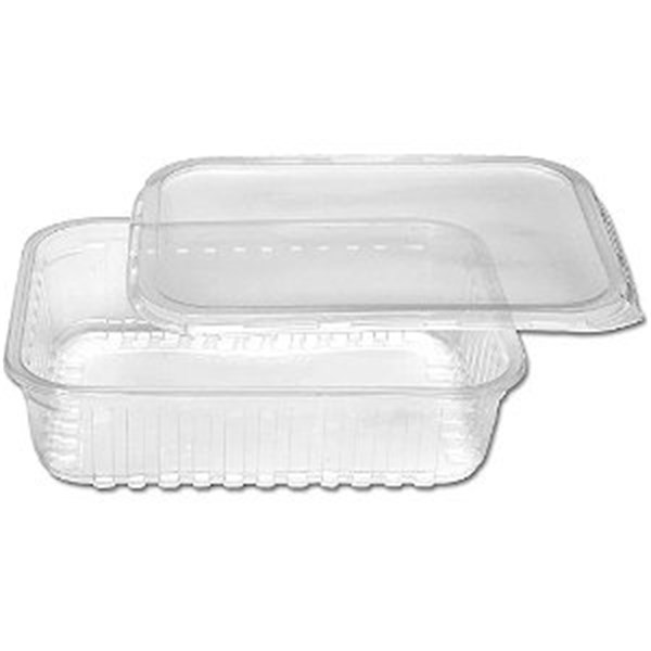 Kit pote e tampa retangular 250ml 24un totalplast