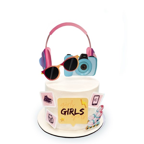 Topo de bolo e enfeites papel teen girls junco