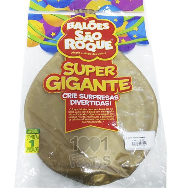Balão super gigante dourado são roque