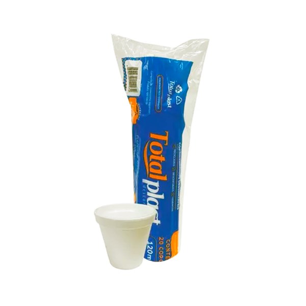 Copo termico de café 100ml 20un branco totalplast