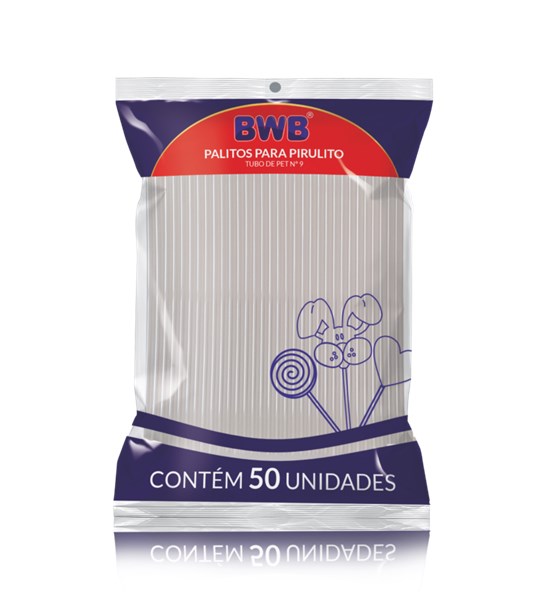 Palitos para pirulito pequeno cristal 100un BWB
