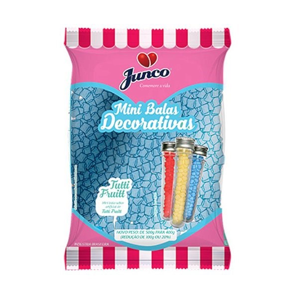 Mini bala decorativa azul / tutti frutti 400g junco