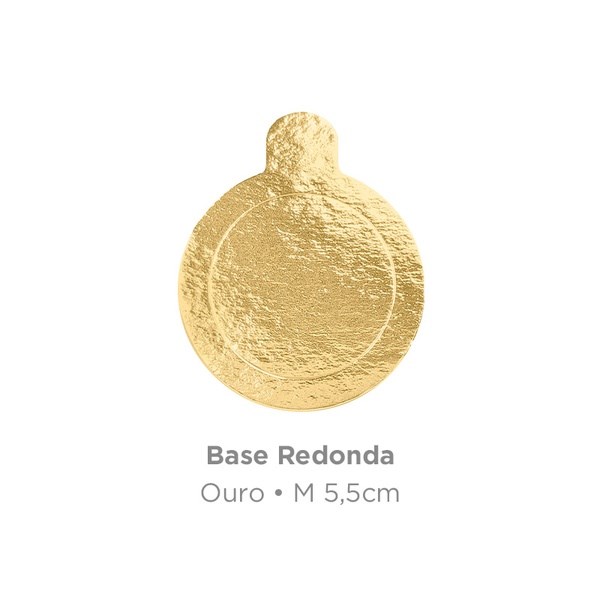 Base para doces redondo dourada MEDIA 5,5 cm 25un plac