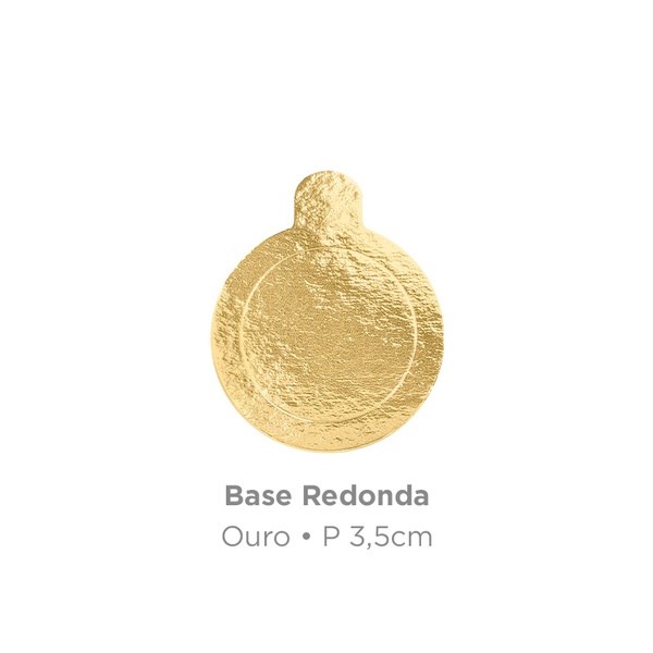 Base para doces redondo dourada PEQUENA 3,5 cm 25un plac