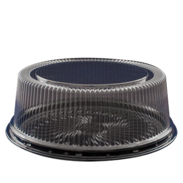 Embalagem PET 60 torta media preta 340x100mm unidade sanpack