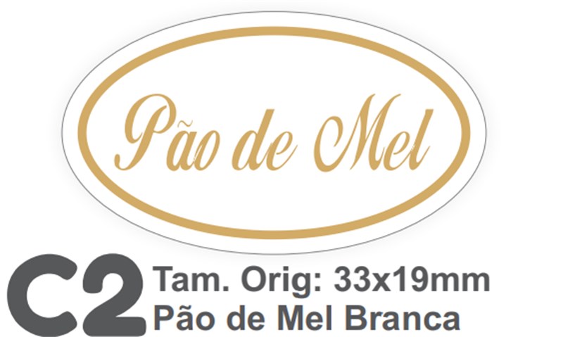 Etiqueta C2 - Pão de mel branca 100un hiper embalagens