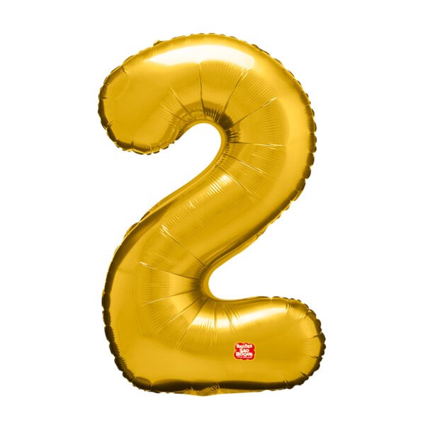 Balão metalizado 2 dourado 40cm 16" são roque