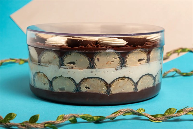 Cake box cristal redonda com tampa 2L bluestar