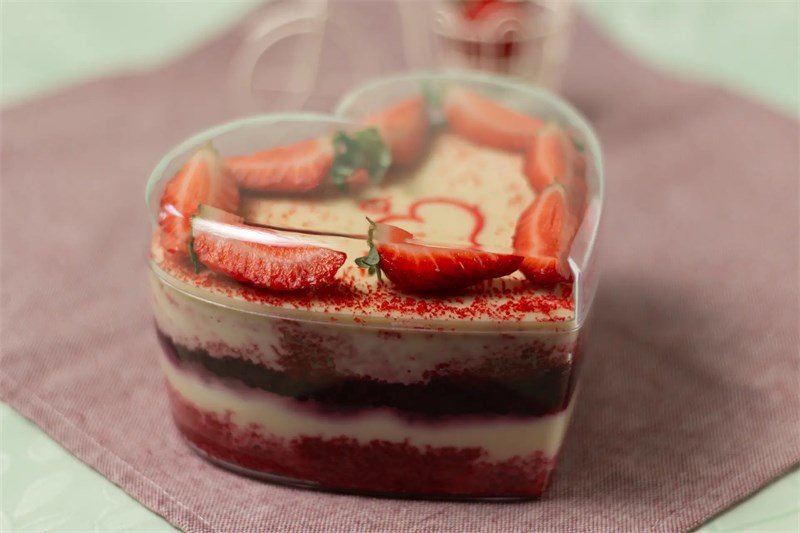 Cake box coração com tampa 750ml bluestar