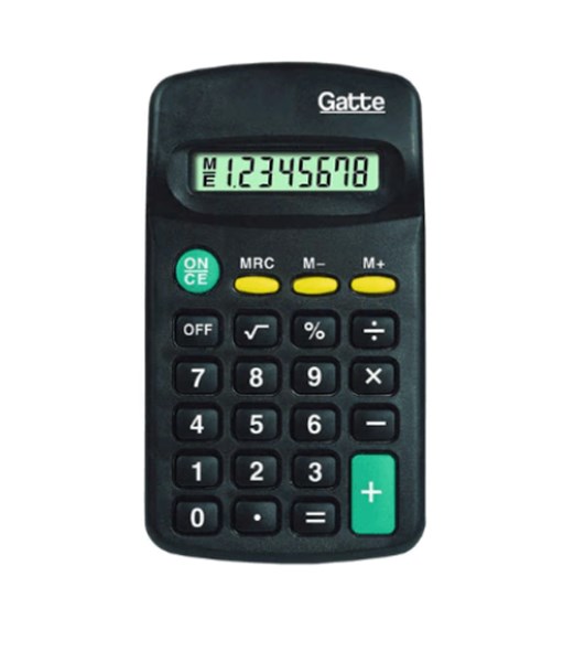 Calculadora 8 digitos 402 103x64x20 pilha aa preta gatte