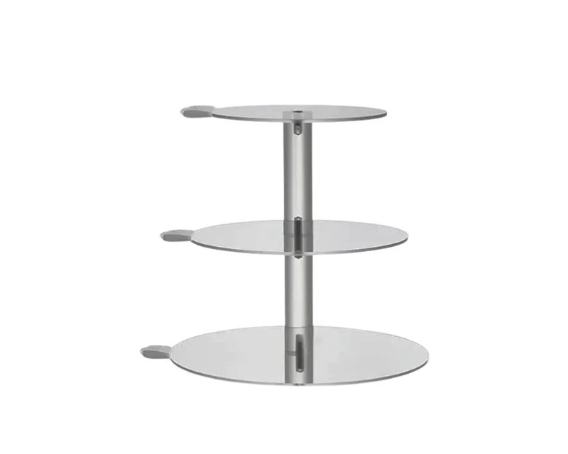 Boleira de acrilico rendondo com led 3 camadas silverfestas