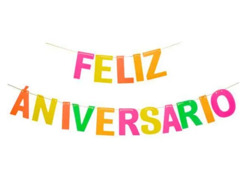 Faixa florescente feliz aniversario colorida silverfestas