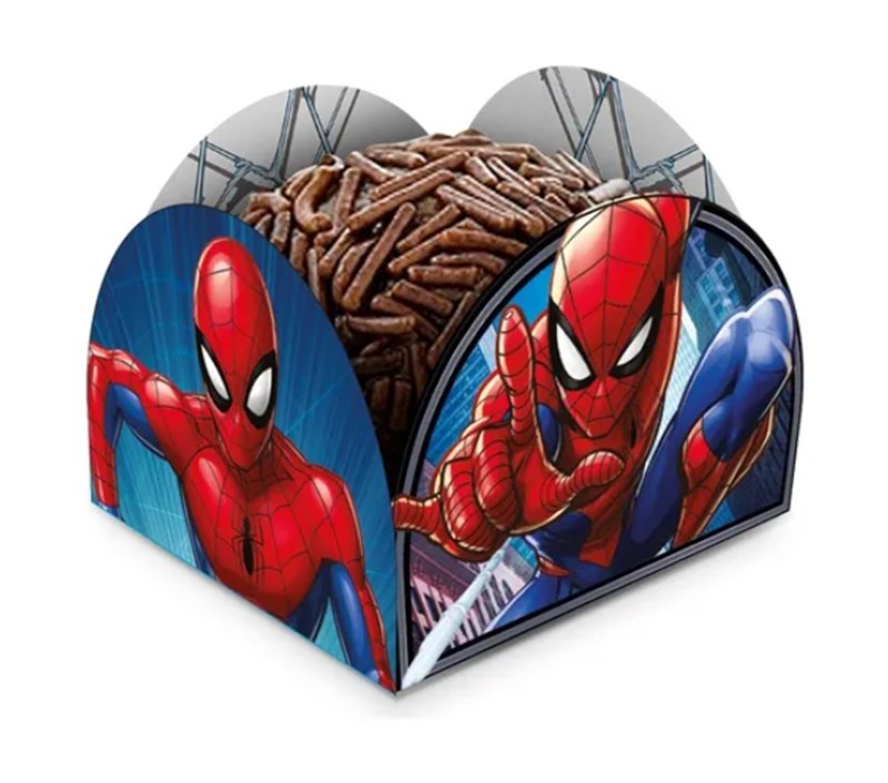 Porta forminha spider man animação 50un regina festas