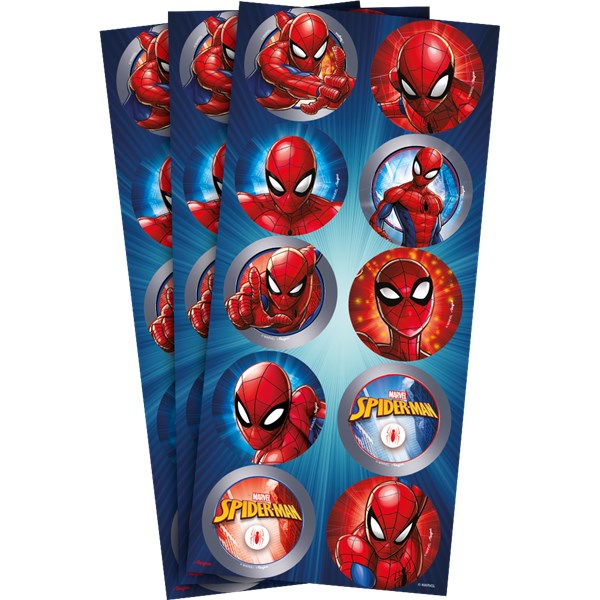 Adesivo redondo spider man animação 30un regina festas