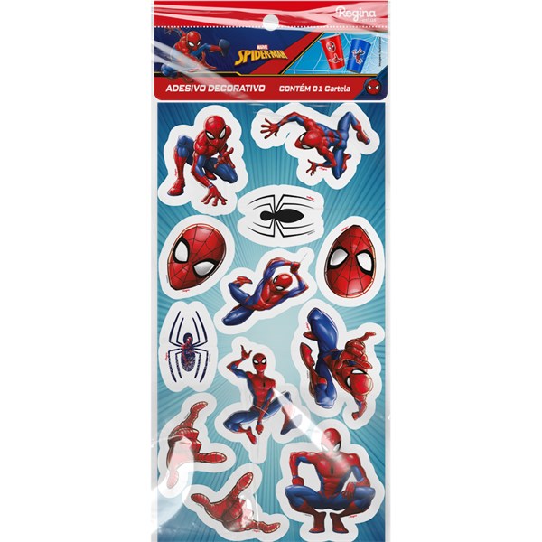 Adesivo decorativo spider man animação 12un regina festas