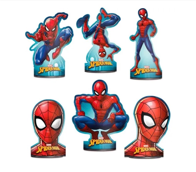 Decoração de bolo cenario spider man animação 5un regina festas