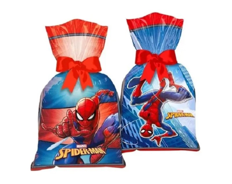 Sacola plastica spider man animação  8un regina festas
