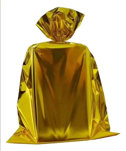 Saco metalizado 15x30 amarelo 50un nova aliança