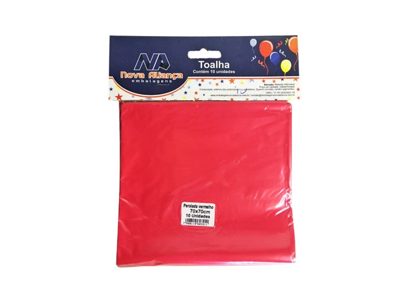 Toalha de mesa leitosa 70x70 vermelha 10un nova aliança
