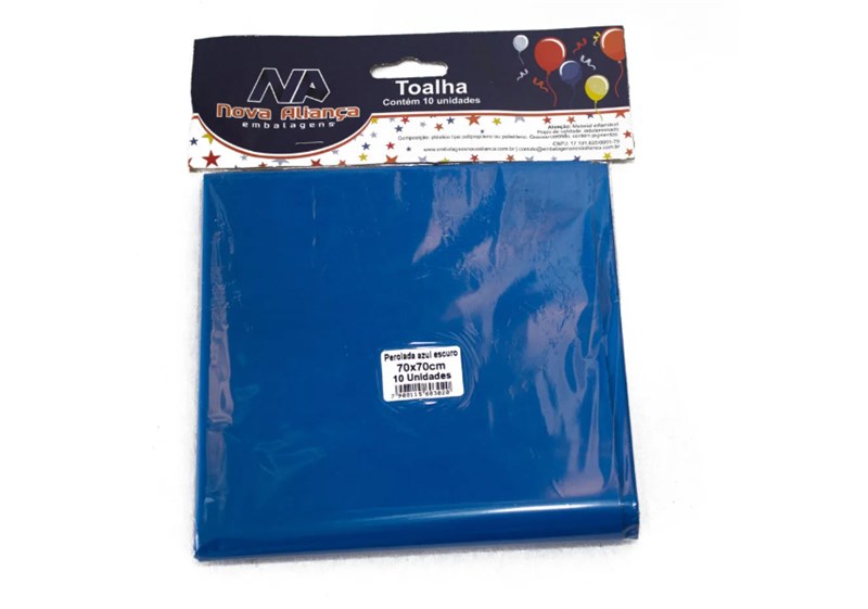 Toalha de mesa leitosa 70x70 azul escuro 10un nova aliança