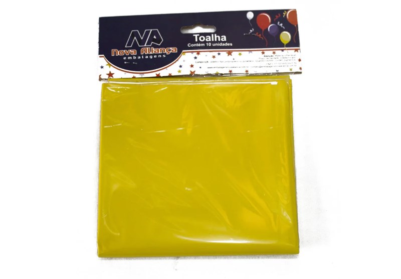 Toalha de mesa leitosa 70x70 amarela 10un nova aliança