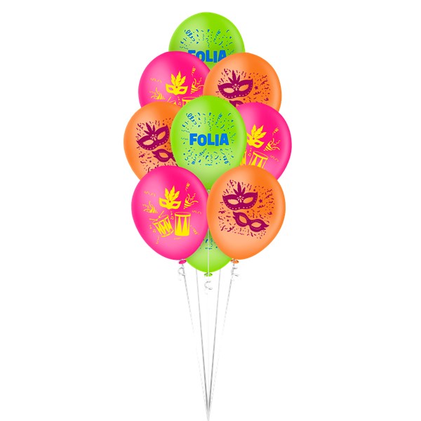 Balão latex redondo 9 pol carnaval 25un regina