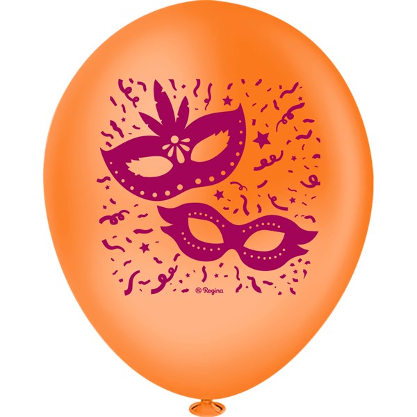 Balão latex redondo 9 pol carnaval 25un regina